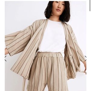 Oddbird x Madewell striped linen shorts loungewear set